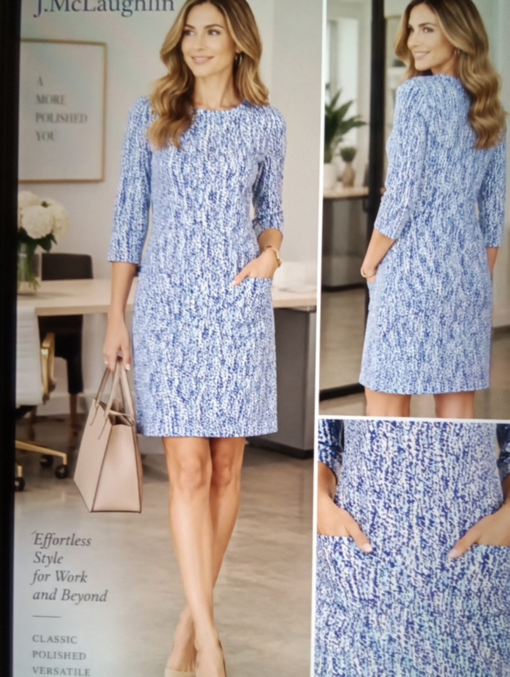J Mclaughlin Catalyst Dress Catalina Cloth Office Sheath Preppy Counrty Club M
